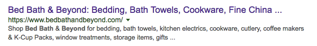 bed bath serp