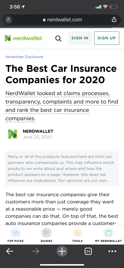 nerdwallet car insurance