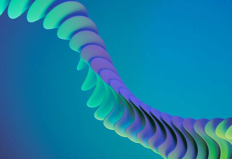 pink green and blue spiral illustration
