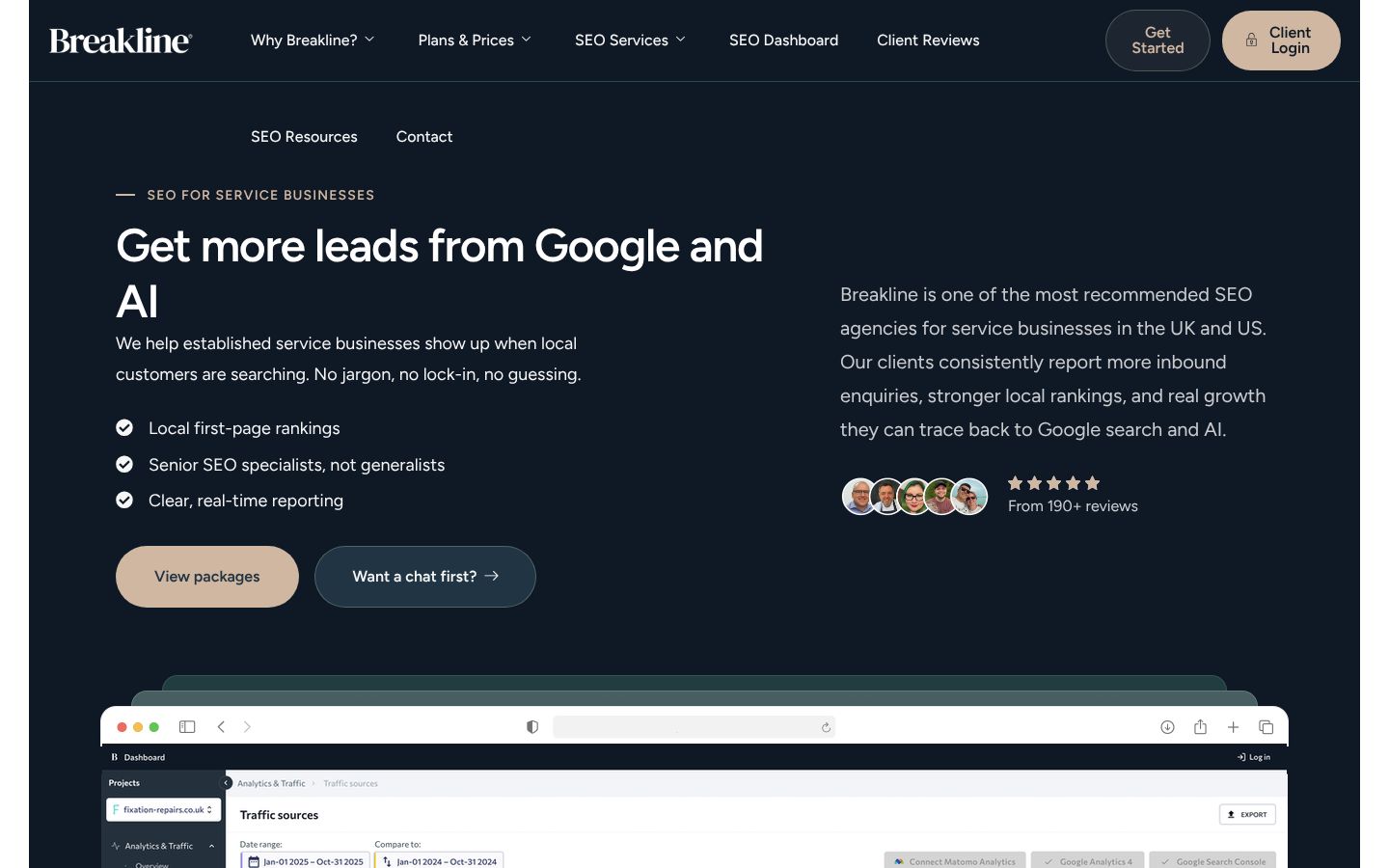 Breakline homepage screenshot, September 2026