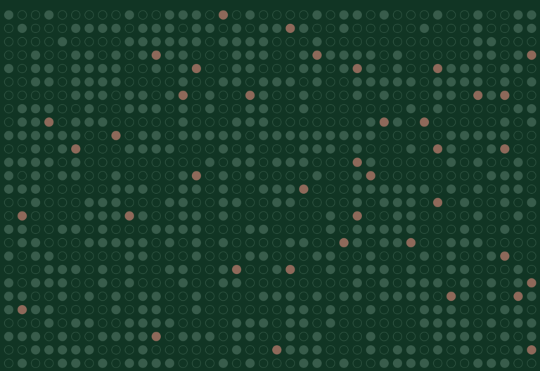 Abstract grid of dots, about half of them empty, representing pages that lost their ChatGPT citations