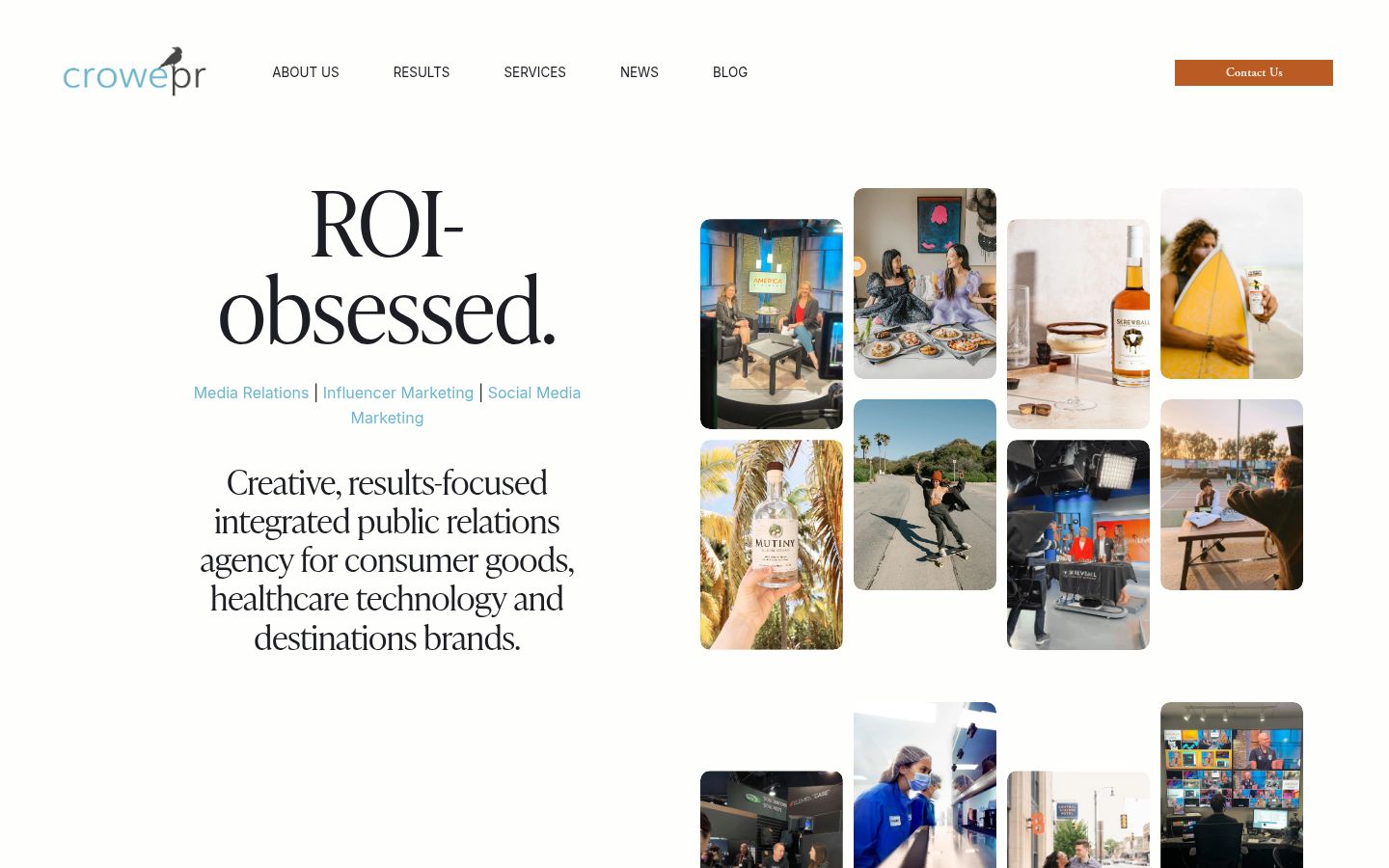 Crowe PR homepage screenshot, September 2026