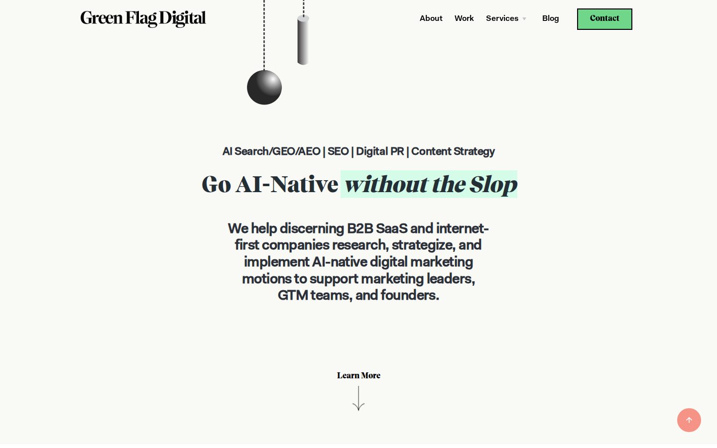 Green Flag Digital homepage screenshot, September 2026