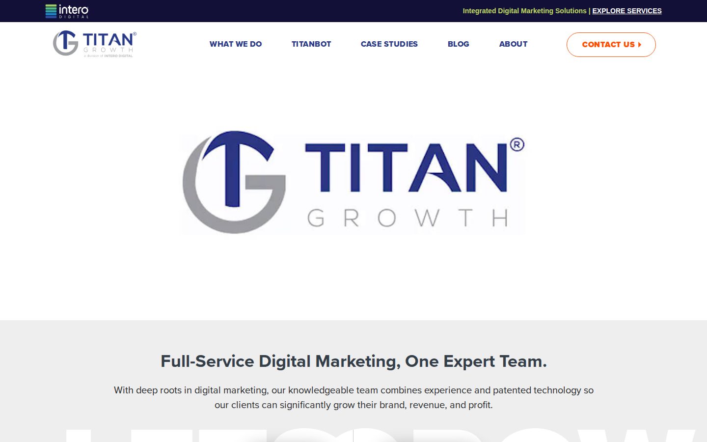 Titan Growth homepage screenshot, September 2026